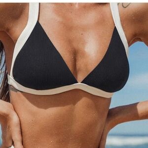 Black White Bikini Top